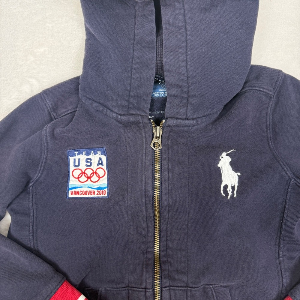 Ralph Lauren Team USA Olympic Vancouver 2010 Full Zip Hoodie Kids 6 Sportswear - Picture 2 of 8